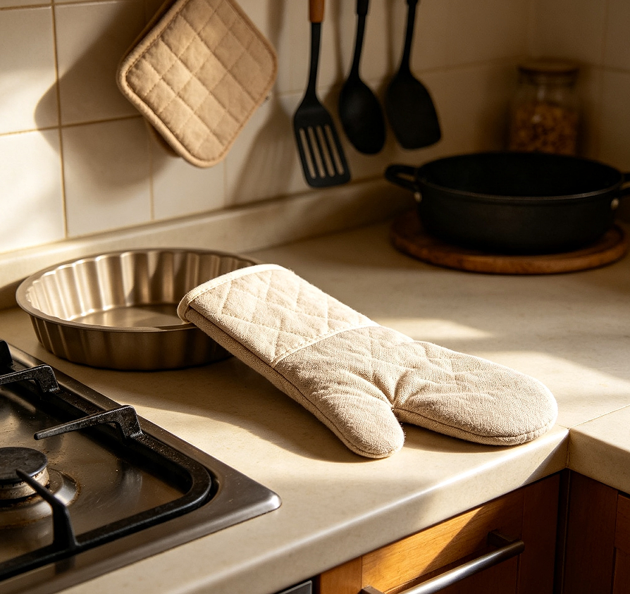 Long Cuff Kitchen Heat Protection Cooking Gloves